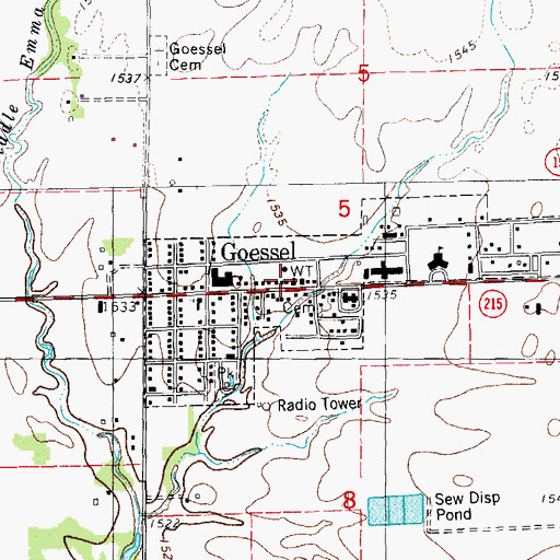 Topographic Map of Marion County Fire District 2 Goessel Fire Department, KS
