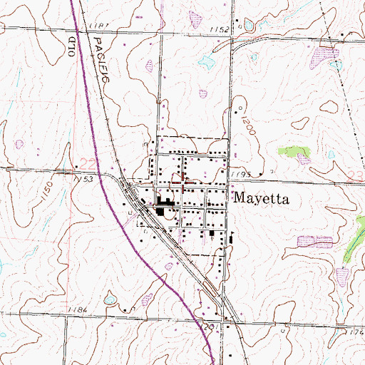 Topographic Map of Mayetta Rural Fire District 1, KS