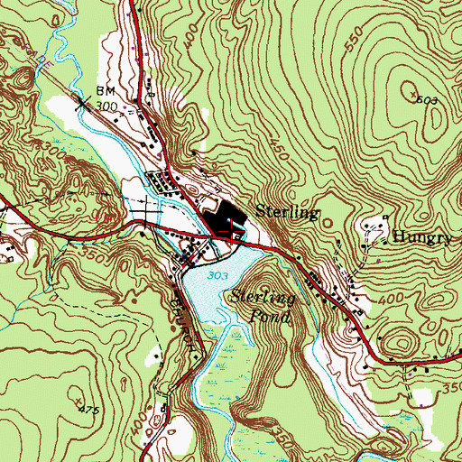 Topographic Map of Sterling, CT