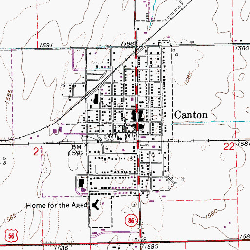 Topographic Map of McPherson County Rural Fire District 1 Station 1, KS