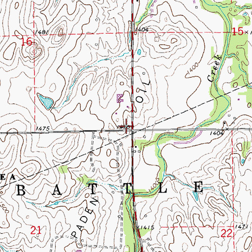 Topographic Map of McPherson County Rural Fire District 1 Station 2, KS