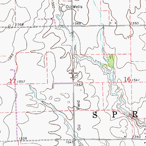 Topographic Map of McPherson County Rural Fire District 1 Station 3, KS