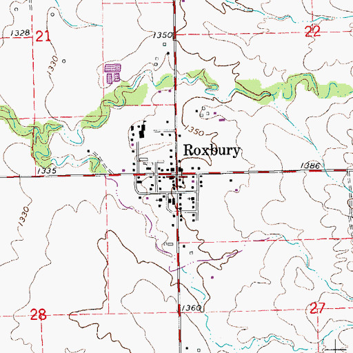 Topographic Map of McPherson County Rural Fire District 6 Roxbury, KS