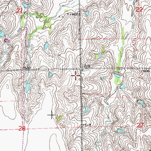Topographic Map of McPherson County Rural Fire District 9 Station 2, KS