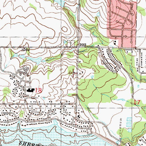 Topographic Map of Mission Township Fire Department, KS