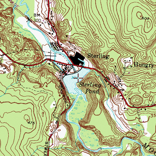 Topographic Map of Sterling Pond, CT