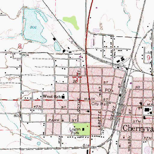 Topographic Map of Montgomery County Rural Fire District Station 4, KS