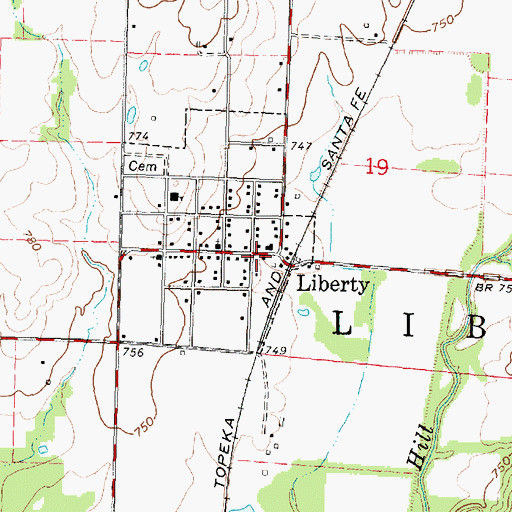 Topographic Map of Montgomery County Rural Fire District Station 5, KS