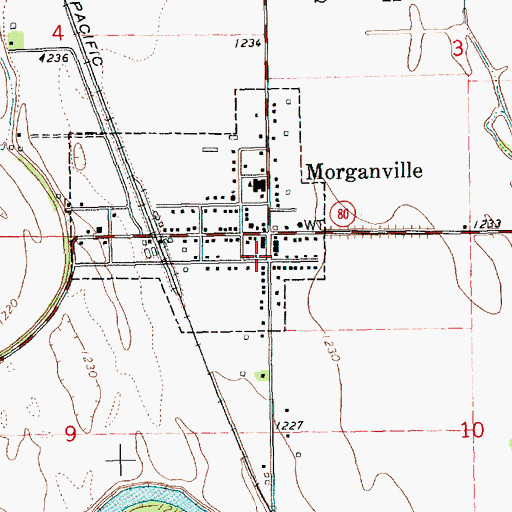 Topographic Map of Morganville Area Fire Department Station 1, KS