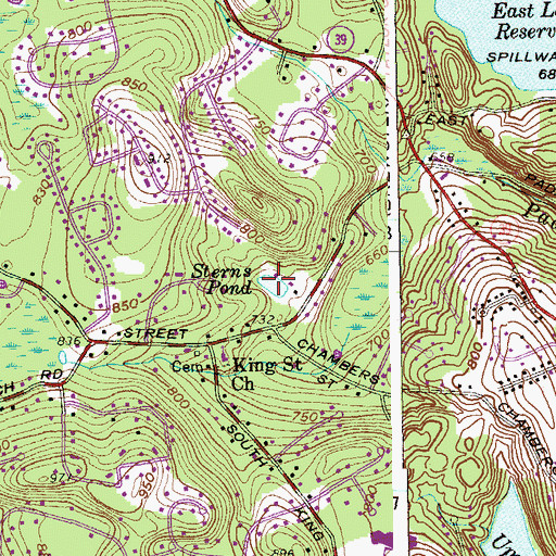 Topographic Map of Sterns Pond, CT