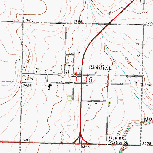 Topographic Map of Morton County Richfield Fire Department, KS