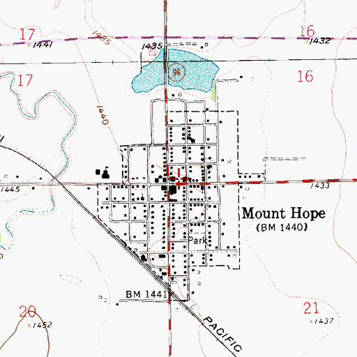 Topographic Map of Mount Hope Fire Department, KS