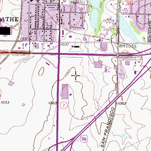 Topographic Map of Olathe Fire Department Administration, KS