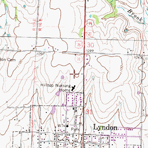 Topographic Map of Osage County Fire District 5 Lyndon Station, KS
