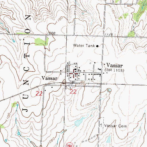 Topographic Map of Osage County Fire District 5 Vassar Station, KS