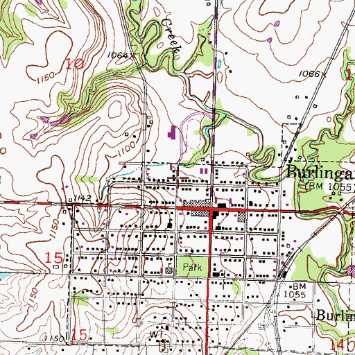 Topographic Map of Osage County Fire District 6 Burlingame, KS