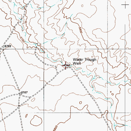 Topographic Map of Water Trough Well, AZ