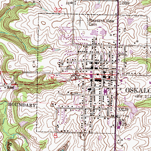 Topographic Map of Oskaloosa Fire District 8, KS