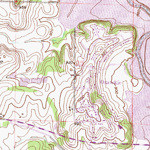 Topographic Map of Ozawkie Township Fire District 7, KS