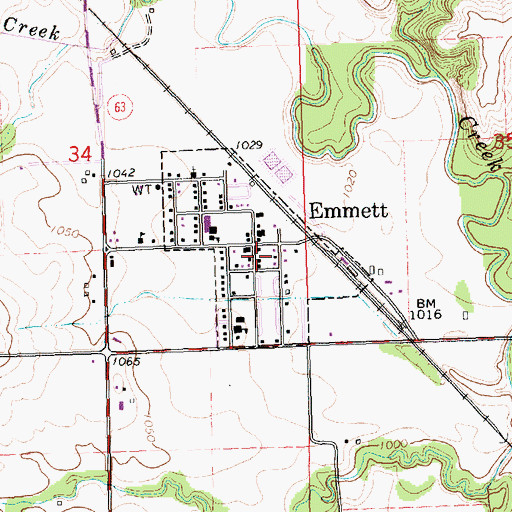 Topographic Map of Pottawatomie County Fire District 8 Emmett, KS