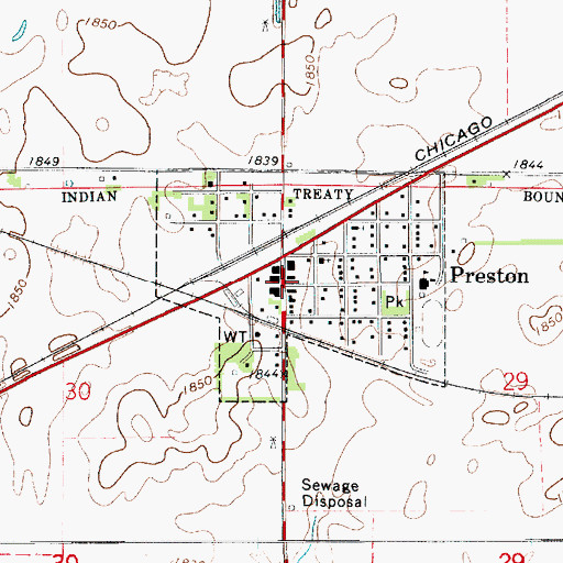 Topographic Map of Preston Rural Fire Department Township 6, KS