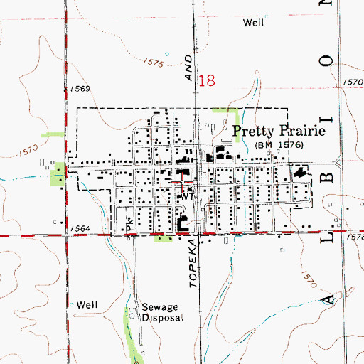 Topographic Map of Reno - Kingman Joint Fire District 1, KS
