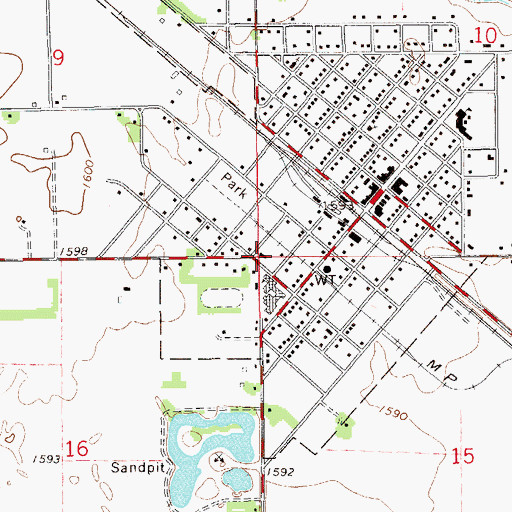 Topographic Map of Reno County Fire District 3 Station 1, KS