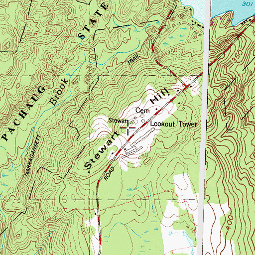 Topographic Map of Stewart Hill, CT