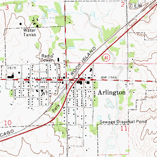 Topographic Map of Reno County Fire District 4 Station 1, KS