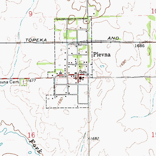 Topographic Map of Reno County Fire District 4 Station 3, KS