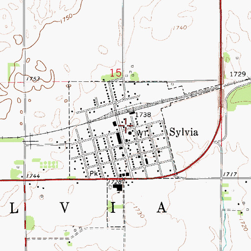 Topographic Map of Reno County Fire District 6 - Sylvia, KS