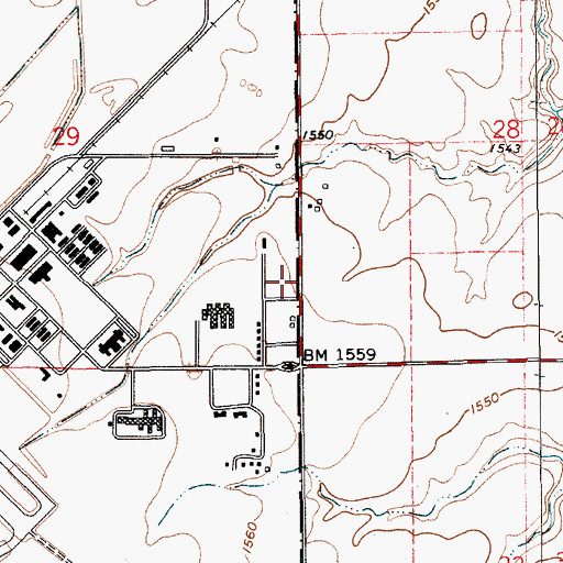 Topographic Map of Reno County Fire District 8 Station 1, KS