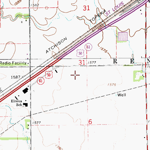 Topographic Map of Reno County Fire District 8 Station 2, KS