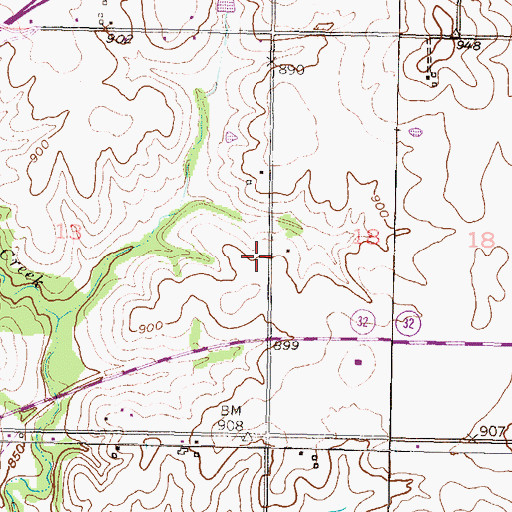Topographic Map of Reno Township Fire Department, KS