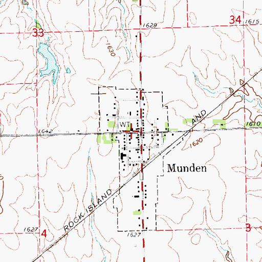 Topographic Map of Republic County District 3 Munden Volunteer Fire Department, KS