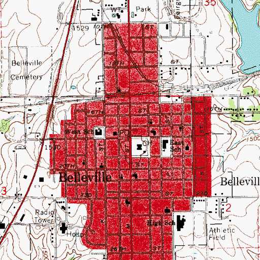 Topographic Map of Republic County Rural Fire Department, KS