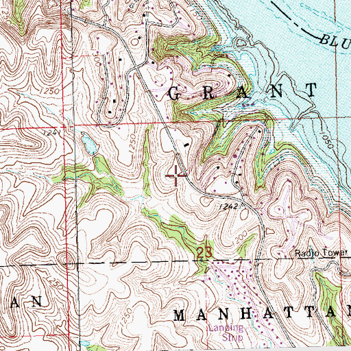 Topographic Map of Riley County Fire District 1 Station 12, KS