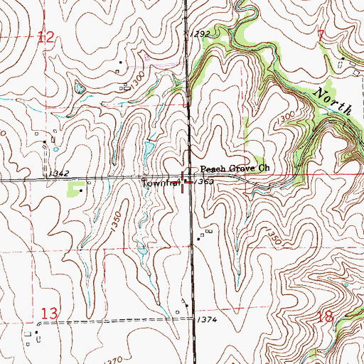 Topographic Map of Riley County Fire District 1 Station 14, KS