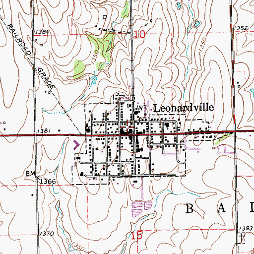 Topographic Map of Riley County Fire District 1 Station 6, KS