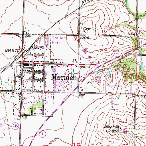 Topographic Map of Rock Creek Township Fire Department, KS