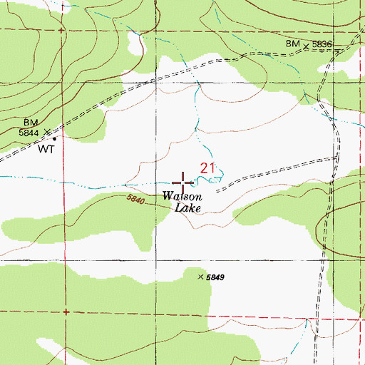 Topographic Map of Watson Lake, AZ