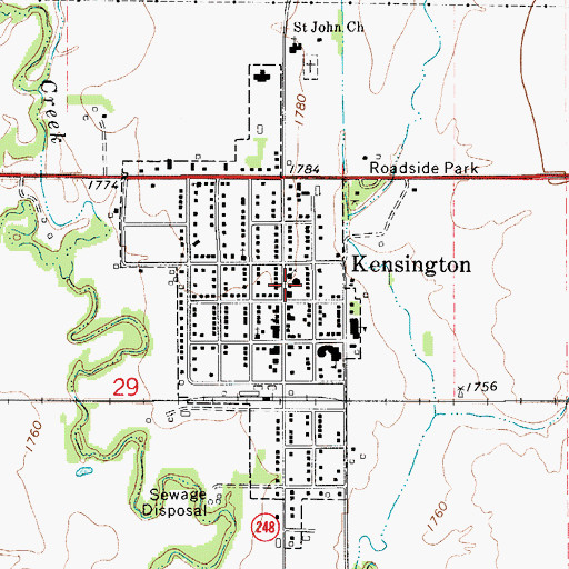 Topographic Map of Rural Fire Protection District 1, KS
