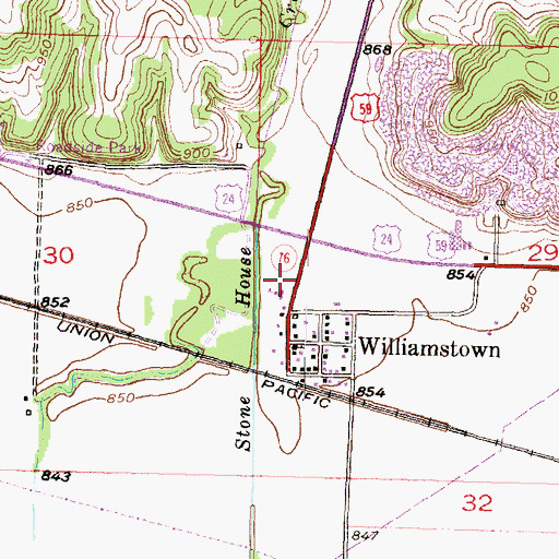 Topographic Map of Rural Township Fire Department, KS