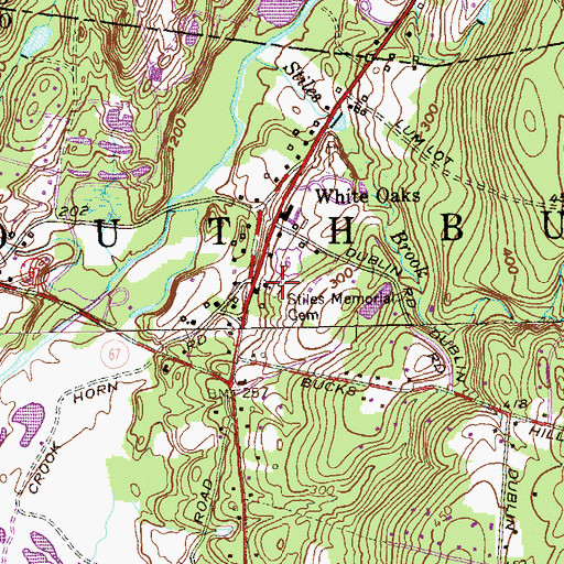 Topographic Map of Stiles Memorial Cemetery, CT
