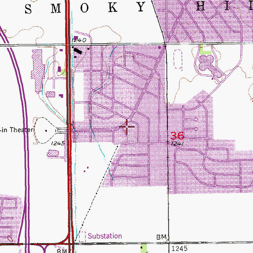 Topographic Map of Salina Fire Department Station 3, KS