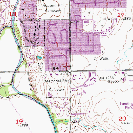 Topographic Map of Salina Fire Department Station 4, KS