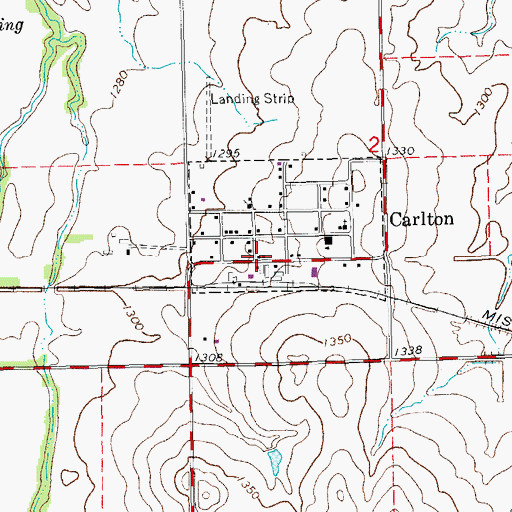 Topographic Map of Saline County Fire District 1 - Carlton Station, KS