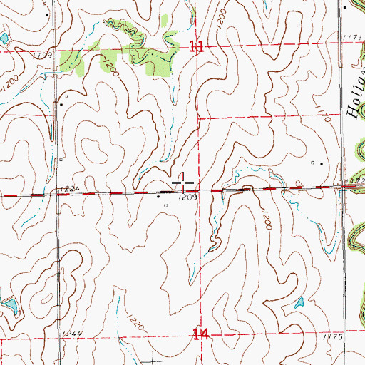 Topographic Map of Saline County Fire District 1 - Garfield Township, KS
