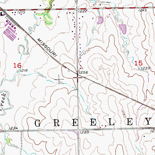 Topographic Map of Saline County Fire District 5 - South Station, KS