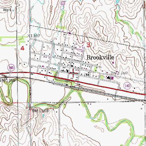 Topographic Map of Saline County Fire District 3 - Brookville Station, KS